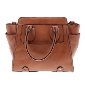 London Fog Cognac Brown Structured Tote